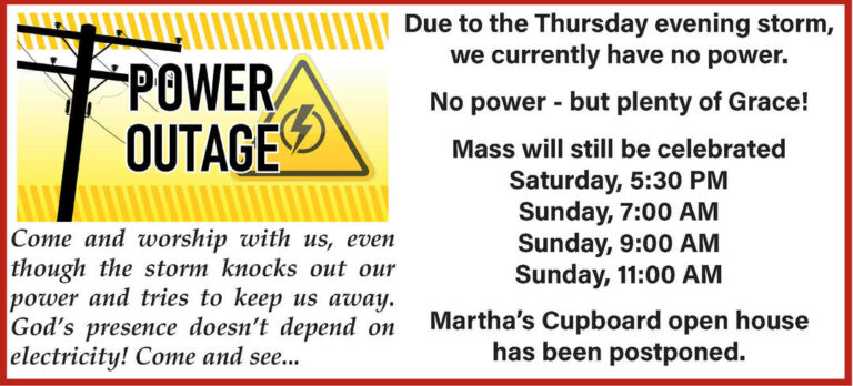 Power outage message